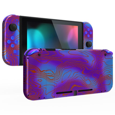 eXtremeRate Damascuscamo Back Plate for Nintendo Switch Console, NS Joycon Handheld Controller Housing with Colorful Buttons, DIY Replacement Shell for Nintendo Switch - QT127