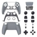 eXtremeRate Replacement Full Set Shells with Button Kit for PS5 Controller BDM-030/040/050 - New Hope Gray - QPFP3003G3