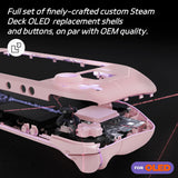 eXtremeRate Replacement Full Set Housing Shell with Buttons for Steam Deck OLED Handheld Console - Cherry Blossoms Pink - LQXSLM010