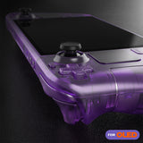 eXtremeRate Replacement Full Set Housing Shell with Buttons for Steam Deck OLED Handheld Console - Clear Atomic Purple - LQXSLM001