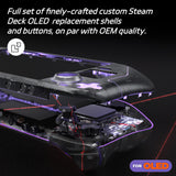 eXtremeRate Replacement Full Set Housing Shell with Buttons for Steam Deck OLED Handheld Console - Clear Slate Black - LQXSLM002