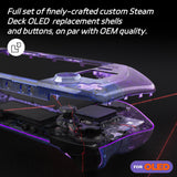 eXtremeRate Replacement Full Set Housing Shell with Buttons for Steam Deck OLED Handheld Console - Gradient Translucent Bluebell - LQXSLP001