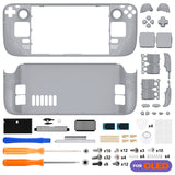 eXtremeRate Replacement Full Set Housing Shell with Buttons for Steam Deck OLED Handheld Console - New Hope Gray - LQXSLM009