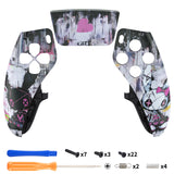 eXtremeRate Lovely Punky Bunny Left Right Front Housing Shell with Touchpad Compatible with ps5 Edge Controller, DIY Replacement Faceplate Shell Custom Touch Pad Cover Compatible with ps5 Edge Controller - MLREGT011