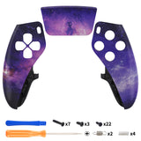 eXtremeRate Nebula Galaxy Left Right Front Housing Shell with Touchpad Compatible with ps5 Edge Controller, DIY Replacement Faceplate Shell Custom Touch Pad Cover Compatible with ps5 Edge Controller - MLREGT006