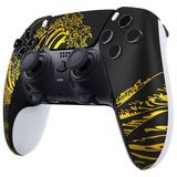 eXtremeRate The Great GOLDEN Wave Off Kanagawa - Black Left Right Front Housing Shell with Touchpad Compatible with ps5 Edge Controller, DIY Replacement Faceplate Shell Custom Touch Pad Cover Compatible with ps5 Edge Controller - MLREGT010