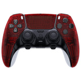 eXtremeRate Clear Red Left Right Front Housing Shell with Touchpad Compatible with ps5 Edge Controller, DIY Replacement Faceplate Shell Custom Touch Pad Cover Compatible with ps5 Edge Controller - MLREGM006