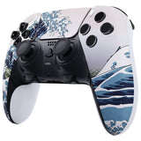 eXtremeRate The Great Wave Left Right Front Housing Shell with Touchpad Compatible with ps5 Edge Controller, DIY Replacement Faceplate Shell Custom Touch Pad Cover Compatible with ps5 Edge Controller - MLREGT003