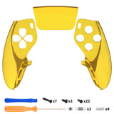 eXtremeRate Chrome Gold Left Right Front Housing Shell with Touchpad Compatible with ps5 Edge Controller, DIY Replacement Faceplate Shell Custom Touch Pad Cover Compatible with ps5 Edge Controller - MLREGD001