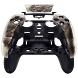 eXtremeRate Dragon Scroll Left Right Front Housing Shell with Touchpad Compatible with ps5 Edge Controller, DIY Replacement Faceplate Shell Custom Touch Pad Cover Compatible with ps5 Edge Controller - MLREGT017