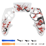 eXtremeRate Winter Blossom Left Right Front Housing Shell with Touchpad Compatible with ps5 Edge Controller, DIY Replacement Faceplate Shell Custom Touch Pad Cover Compatible with ps5 Edge Controller - MLREGT015