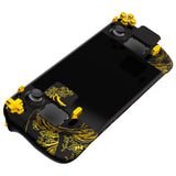 eXtremeRate Replacement The Great GOLDEN Wave Off Kanagawa - Black Full Set Shell with Buttons for Steam Deck LCD - QESDT001