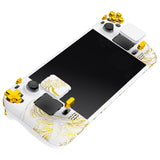 eXtremeRate Replacement The Great GOLDEN Wave Off Kanagawa - White Full Set Shell with Buttons for Steam Deck LCD - QESDT002