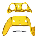 eXtremeRate Chrome Gold Top Bottom Decorative Trim Shell Compatible with ps5 Edge Controller DIY Replacement Front Back Clip Shell, Custom Plates Cover Compatible with ps5 Edge Controller - CXQEGD001