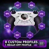 eXtremeRate SPARK Back Paddles Kit with OLED Display & Clicky Trigger Stops & Ergonomic Grips for PS5 Controller BDM-010/020 - Rubberized White & Black - MZNPFU005