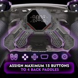 eXtremeRate SPARK Back Paddles Kit with OLED Display & Clicky Trigger Stops & Ergonomic Grips for PS5 Controller BDM-030/040/050/060 - Rubberized Clear Black - MZNPFU006M3