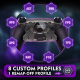 eXtremeRate SPARK Back Paddles Kit with OLED Display & Clicky Trigger Stops & Ergonomic Grips for PS5 Controller BDM-030/040/050/060 - Rubberized Clear Black - MZNPFU006M3