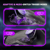 eXtremeRate SPARK Back Paddles Kit with OLED Display & Clicky Trigger Stops & Ergonomic Grips for PS5 Controller BDM-030/040/050/060 - Rubberized Clear Black - MZNPFU006M3