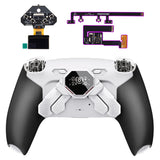 eXtremeRate SPARK Back Paddles Kit with OLED Display & Clicky Trigger Stops & Ergonomic Grips for PS5 Controller BDM-030/040/050/060 - Rubberized White & Black - MZNPFU005M3