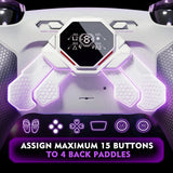 eXtremeRate SPARK Back Paddles Kit with OLED Display & Clicky Trigger Stops & Ergonomic Grips for PS5 Controller BDM-030/040/050/060 - Rubberized White & Black - MZNPFU005M3