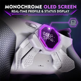 eXtremeRate SPARK Back Paddles Kit with OLED Display & Clicky Trigger Stops & Ergonomic Grips for PS5 Controller BDM-030/040/050/060 - Rubberized White & Black - MZNPFU005M3
