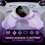 eXtremeRate SPARK Back Paddles Kit with OLED Display & Clicky Trigger Stops & Ergonomic Grips for PS5 Controller BDM-030/040/050/060 - Rubberized White & Gray - MZNPFU002M3