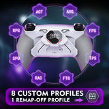eXtremeRate SPARK Back Paddles Kit with OLED Display & Clicky Trigger Stops & Ergonomic Grips for PS5 Controller BDM-030/040/050/060 - Rubberized White & Gray - MZNPFU002M3