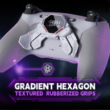 eXtremeRate SPARK Back Paddles Kit with OLED Display & Clicky Trigger Stops & Ergonomic Grips for PS5 Controller BDM-030/040/050/060 - Rubberized White & Gray - MZNPFU002M3