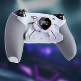 eXtremeRate SPARK Back Paddles Kit with OLED Display & Clicky Trigger Stops & Ergonomic Grips for PS5 Controller BDM-030/040/050/060 - Rubberized White & Gray - MZNPFU002M3
