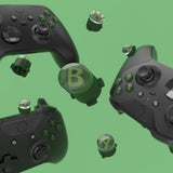 eXtremeRate Three-Thone ABXY Action Buttons with Classic Symbols for Xbox Series X & S Controller & Xbox One S/X & Xbox One Elite V1/V2 Controller - Deep Pine Green & Clear & Bamboo Green - JDX3M022