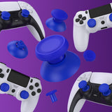 eXtremeRate ThumbsGear V3 Interchangeable Ergonomic Thumbsticks for PS5 Controller, Replacement Analog Thumb Sticks for PS4 Controller - 4 Height Adjustable Convex & Concave Grip Joysticks - Blue - NNFPFM006