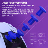 eXtremeRate ThumbsGear V3 Interchangeable Ergonomic Thumbsticks for PS5 Controller, Replacement Analog Thumb Sticks for PS4 Controller - 4 Height Adjustable Convex & Concave Grip Joysticks - Blue - NNFPFM006