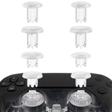 eXtremeRate ThumbsGear V3 Interchangeable Ergonomic Thumbsticks for PS5 Controller, Replacement Analog Thumb Sticks for PS4 Controller - 4 Height Adjustable Convex & Concave Grip Joysticks - Clear - NNFPFM003