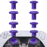 eXtremeRate ThumbsGear V3 Interchangeable Ergonomic Thumbsticks for PS5 Controller, Replacement Analog Thumb Sticks for PS4 Controller - 4 Height Adjustable Convex & Concave Grip Joysticks - Purple - NNFPFM005