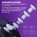 eXtremeRate ThumbsGear V3 Interchangeable Ergonomic Thumbsticks for PS5 Controller, Replacement Analog Thumb Sticks for PS4 Controller - 4 Height Adjustable Convex & Concave Grip Joysticks - Original White - NNFPFM002