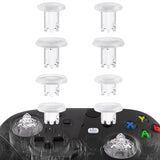 eXtremeRate ThumbsGear V3 Interchangeable Thumbsticks for Xbox Core Controller, 4 Height Adjustable Convex and Concave Grip Joysticks for Xbox One S/X/Elite, for Nintendo Switch Pro Controller - Clear - VRVX3M003