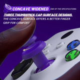 eXtremeRate ThumbsGear V3 Interchangeable Thumbsticks for Xbox Core Controller, 4 Height Adjustable Convex and Concave Grip Joysticks for Xbox One S/X/Elite, for Nintendo Switch Pro Controller - Purple - VRVX3M005