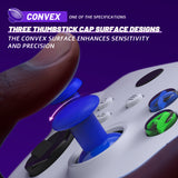 eXtremeRate ThumbsGear V3 Interchangeable Thumbsticks for Xbox Core Controller, 4 Height Adjustable Convex and Concave Grip Joysticks for Xbox One S/X/Elite, for Nintendo Switch Pro Controller - Blue - VRVX3M006