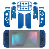 eXtremeRate Transparent Clear Blue Joycon Handheld Controller Housing with Full Set Buttons, DIY Replacement Shell Case for NS Switch JoyCon & OLED JoyCon - Console Shell NOT Included - CM504