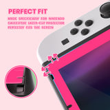 eXtremeRate 2 Pack Bright Pink Transparent HD Clear Saver Protector Film, Tempered Glass Screen Protector for Nintendo Switch [Anti-Scratch, Anti-Fingerprint, Shatterproof, Bubble-Free] - NSPJ0715