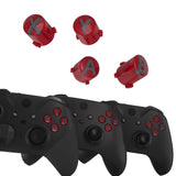 eXtremeRate Three-Thone Carmine Red & Clear & Classic Gray ABXY Action Buttons with Classic Symbols for Xbox Series X & S Controller & Xbox One S/X & Xbox One Elite V1/V2 Controller - JDX3M020