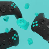 eXtremeRate Two-Tone ABXY Action Buttons with Classic Symbols for Xbox Series X & S Controller & Xbox One S/X & Xbox One Elite V1/V2 Controller - Teal Green & Clear - JDX3M024