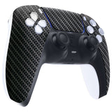 eXtremeRate Black Silver Carbon Fiber Touchpad Front Housing Shell Compatible with ps5 Controller BDM-010/020/030/040/050, DIY Replacement Shell Custom Touch Pad Cover Compatible with ps5 Controller - ZPFS2009G3
