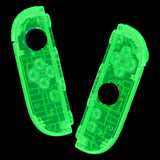eXtremeRate DIY Replacement Full Set Shell Case with Buttons for Joycon 2 of Nintendo Switch 2 - Deluxe Version - Glow in Dark - Green - AWHNTM007