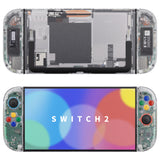 eXtremeRate DIY Replacement Full Set Shells with Buttons for Nintendo Switch 2 - Deluxe Version - Clear - QGRNTM006