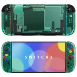 eXtremeRate DIY Replacement Full Set Shells with Buttons for Nintendo Switch 2 - Essence Version - Emerald Green - RHANTM004