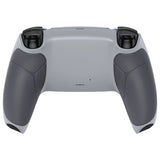 eXtremeRate Performance Custom Back Housing Bottom Shell Compatible with PS5 Controller BDM-010/020/030/040/050 - Rubberized New Hope Gray & Classic Gray - DPFU6003