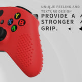 eXtremeRate PlayVital Soft Red Silicone Controller Cover Grips Caps Protective Case for Xbox One S for Xbox One X -XBOWP0039GC
