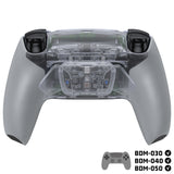 eXtremeRate RISE4 Plus MAX Back Paddles Kit with Clicky Trigger Stops & Rubberized Grip for PS5 Controller BDM-030/040/050 - Clear & Gray - HKCPFM007M2