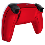 eXtremeRate Custom Back Housing Bottom Shell Compatible with PS5 Controller BDM-010/020/030/040/050 - Chrome Red Glossy - DPFD4003